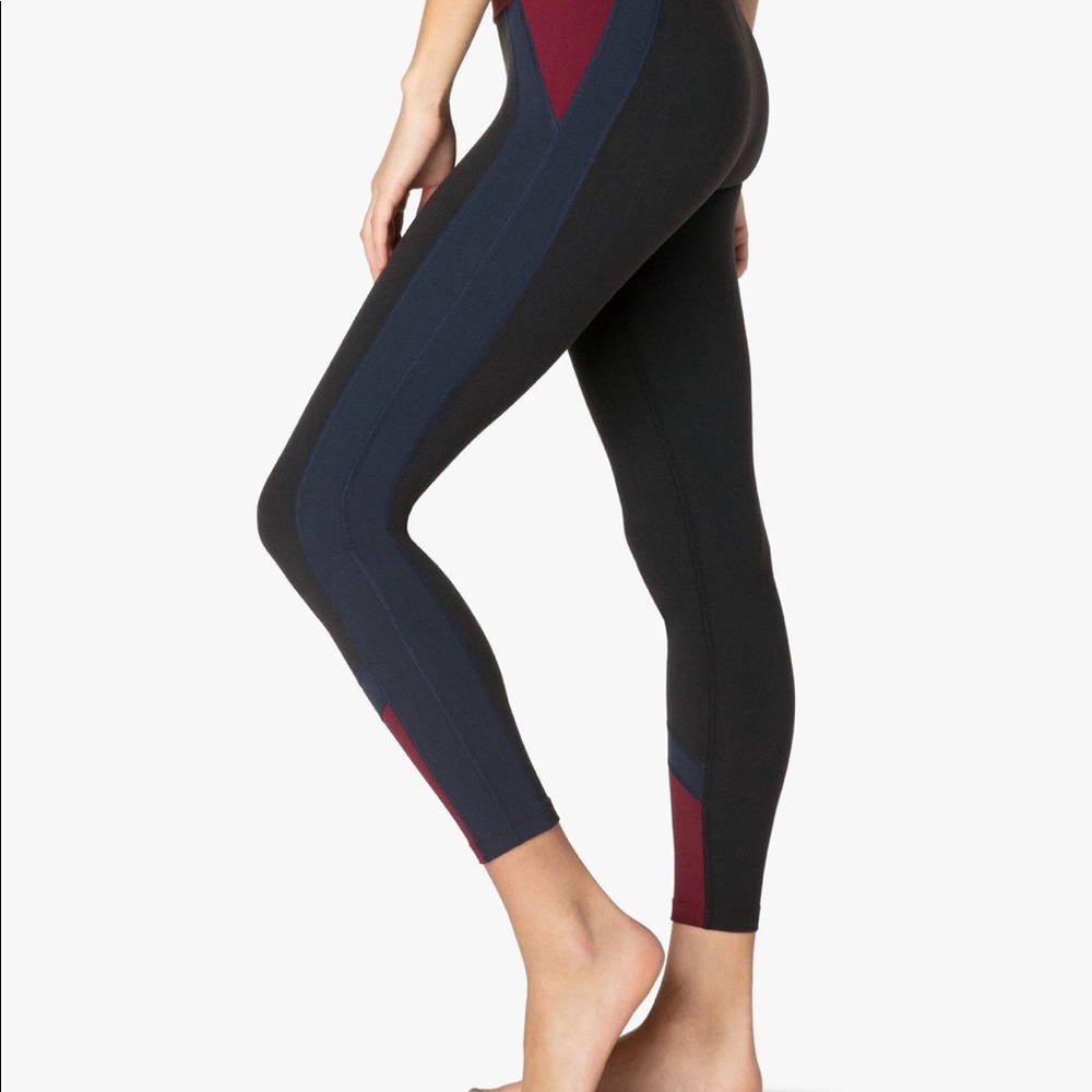 Beyond Yoga Leggings Colorblock Black Navy Wine